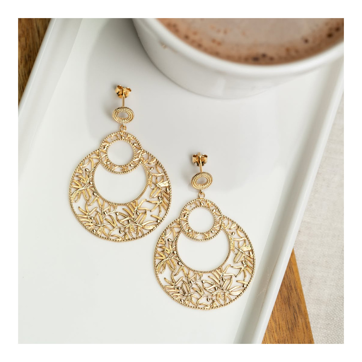 Boucles Canopée — plaqué or 750
