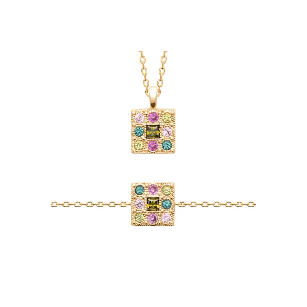 BRACELET ET COLLIER PL-OR 750 3MIC PS