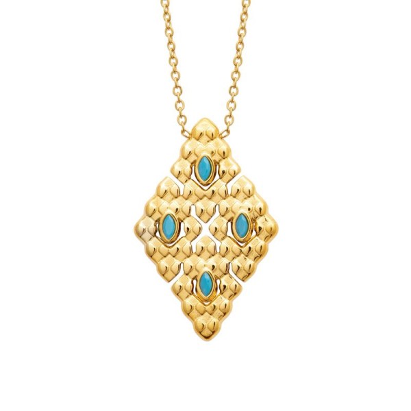 COLLIER ACIER PVD DORÉ PS