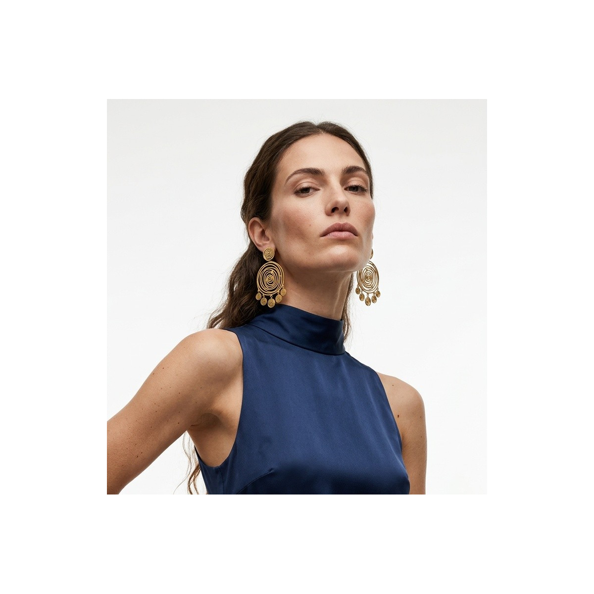 Tourbillon Earrings — Gold Steel | Éclat de Vivie